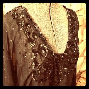 ✨Sparkly Newport News Sequined Sheer Tunic